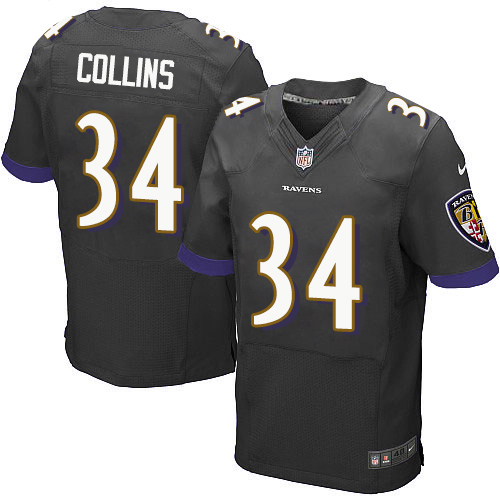 Nike Ravens #34 Alex Collins Black Alternate Men's Stitched NFL New Elite Jersey